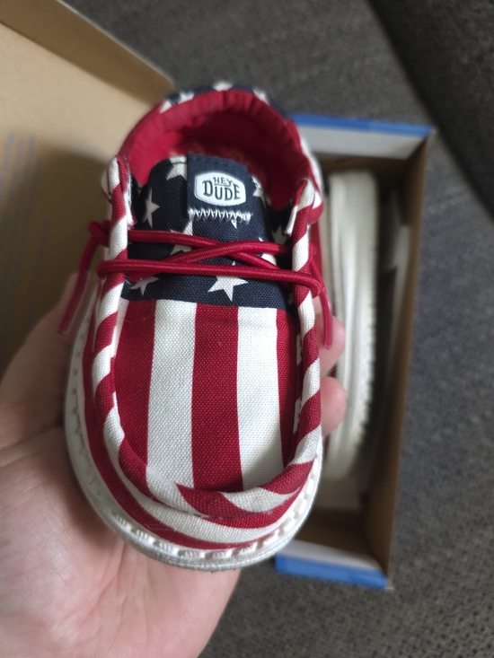 Hey Dude Other - Hey Dude Kids Americana Flag Slip-On Shoe in Red, White & Blue Toddler Size 8